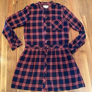 Current/Elliott Flannel Plaid drop-waist Dress
